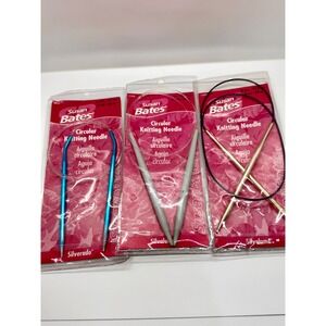 Susan Bates Circular Knitting Needles Lot Silvalume Silverado US 8 11 5mm 8mm